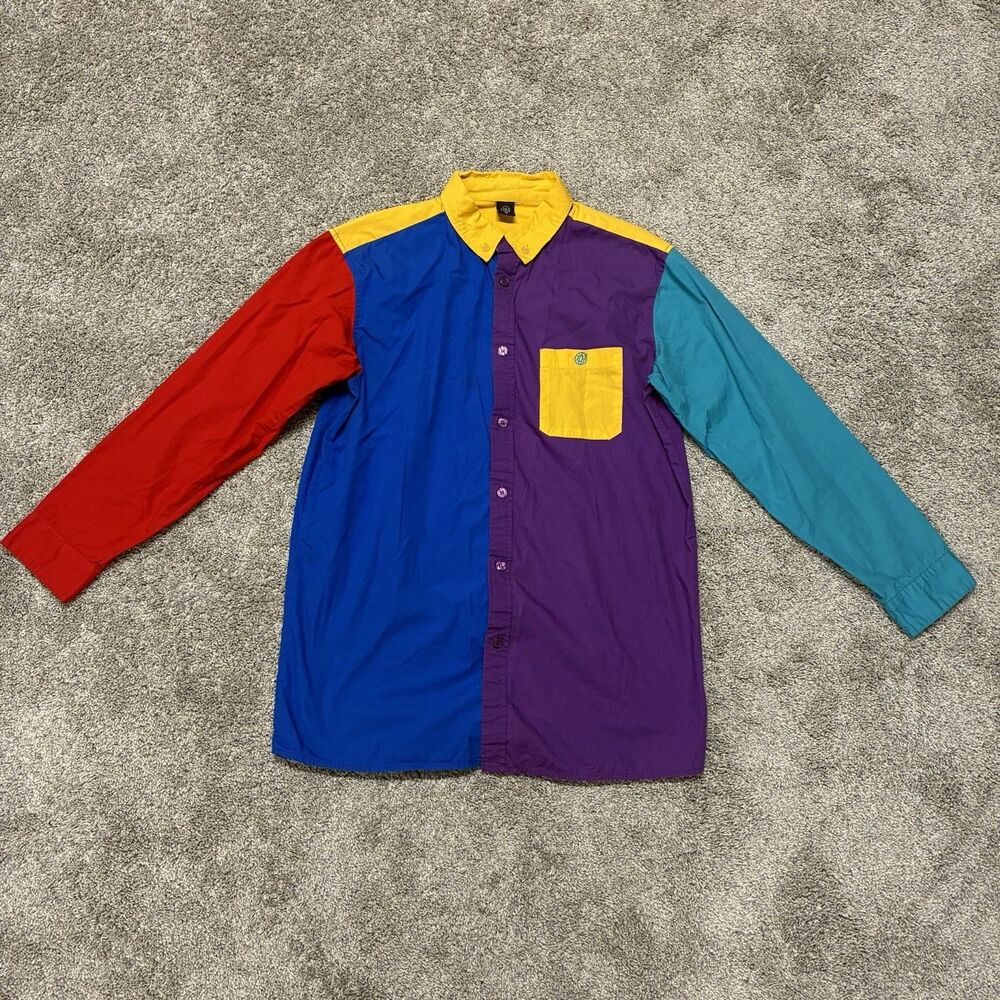 Odd Future Donut Colorblock Button Up Shirt Medium Long Sleeve 90’s Fresh Prince